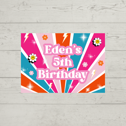Flower Power Stickers | Rectangle Stickers | Birthday, Hen Party Stickers