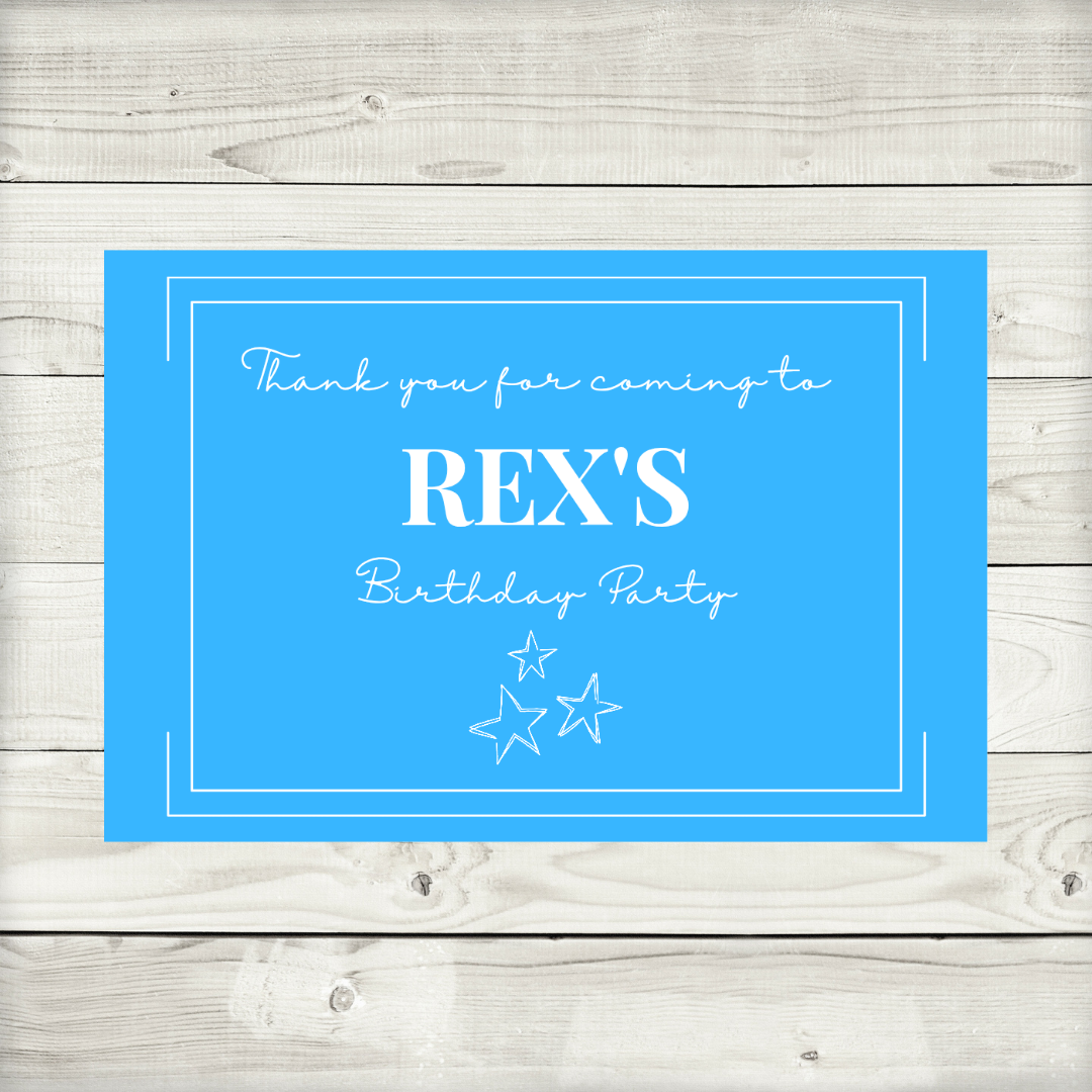 Rectangle Stickers | Blue Party Stickers | Party Bag Stickers