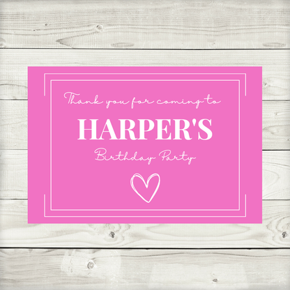 Rectangle Stickers | Pink Party Stickers | Party Bag Stickers