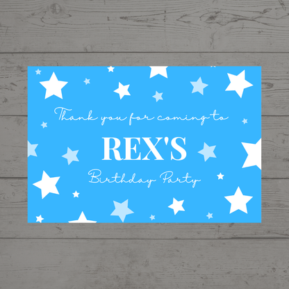Rectangle Stickers | Blue Star Party Stickers | Party Bag Stickers