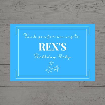 Rectangle Stickers | Blue Party Stickers | Party Bag Stickers