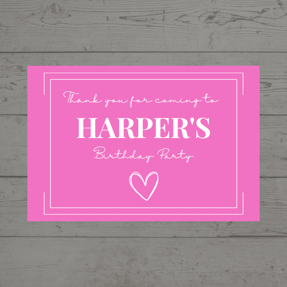 Rectangle Stickers | Pink Party Stickers | Party Bag Stickers