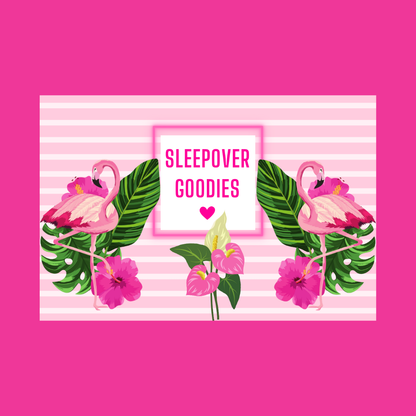 Rectangle Stickers | Flamingo Party Stickers | Flaimingo Party Stickers | Party Bag Stickers - Dinky Designs