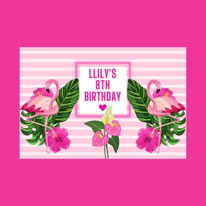 Rectangle Stickers | Flamingo Party Stickers | Flaimingo Party Stickers | Party Bag Stickers - Dinky Designs