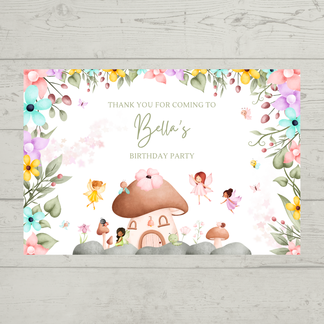 Rectangle Stickers | Fairy Party Stickers | Party Bag Stickers - Dinky Designs