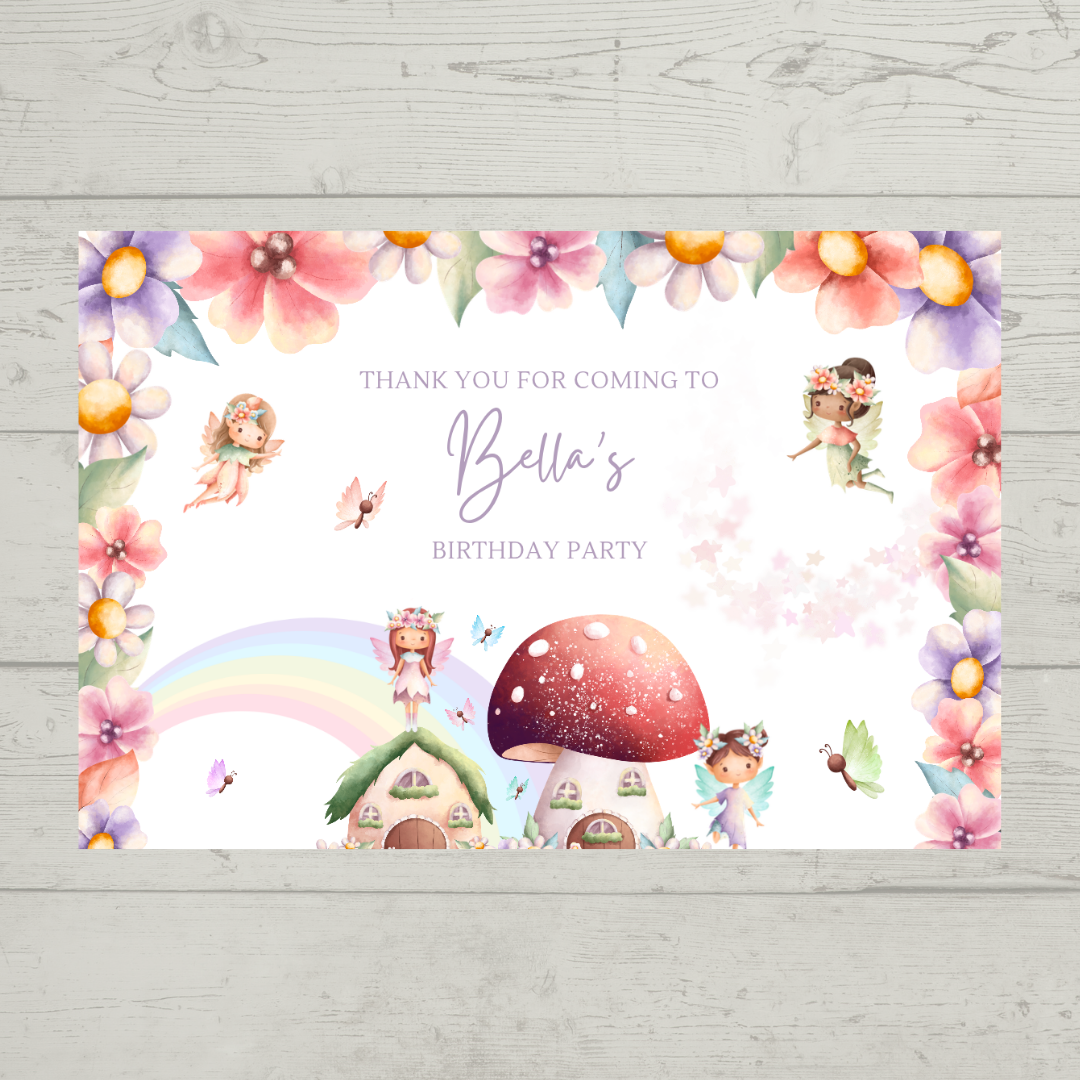 Rectangle Stickers | Fairy Party Stickers | Party Bag Stickers - Dinky Designs