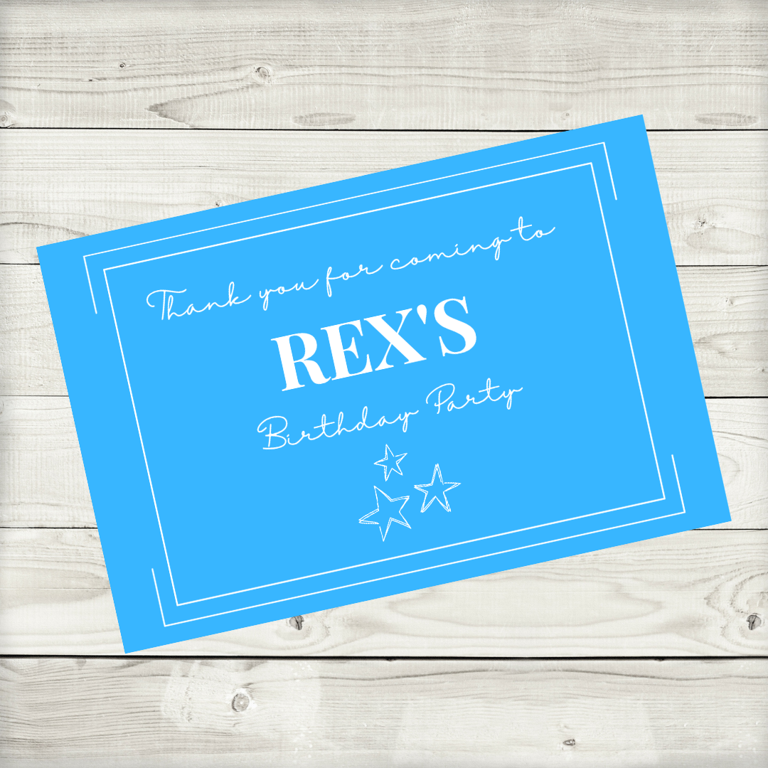 Rectangle Stickers | Blue Party Stickers | Party Bag Stickers