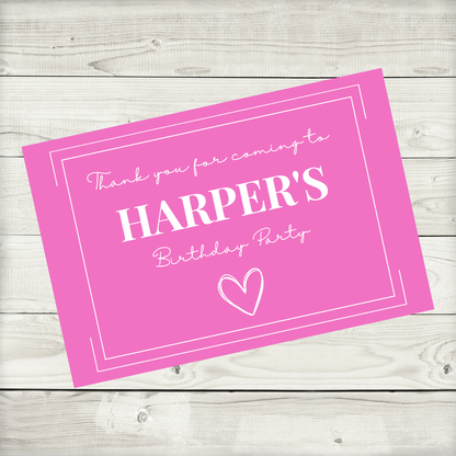 Rectangle Stickers | Pink Party Stickers | Party Bag Stickers