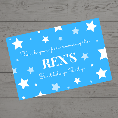 Rectangle Stickers | Blue Star Party Stickers | Party Bag Stickers
