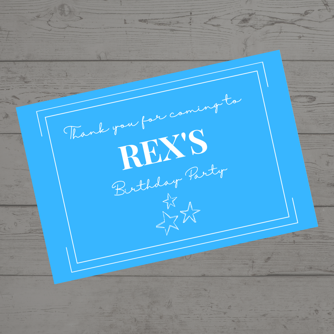 Rectangle Stickers | Blue Party Stickers | Party Bag Stickers