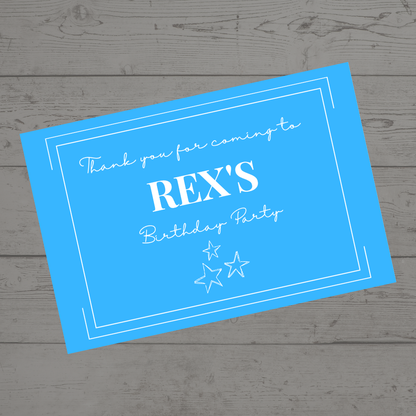 Rectangle Stickers | Blue Party Stickers | Party Bag Stickers