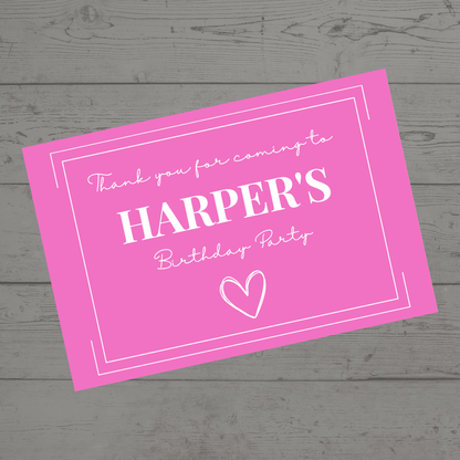 Rectangle Stickers | Pink Party Stickers | Party Bag Stickers