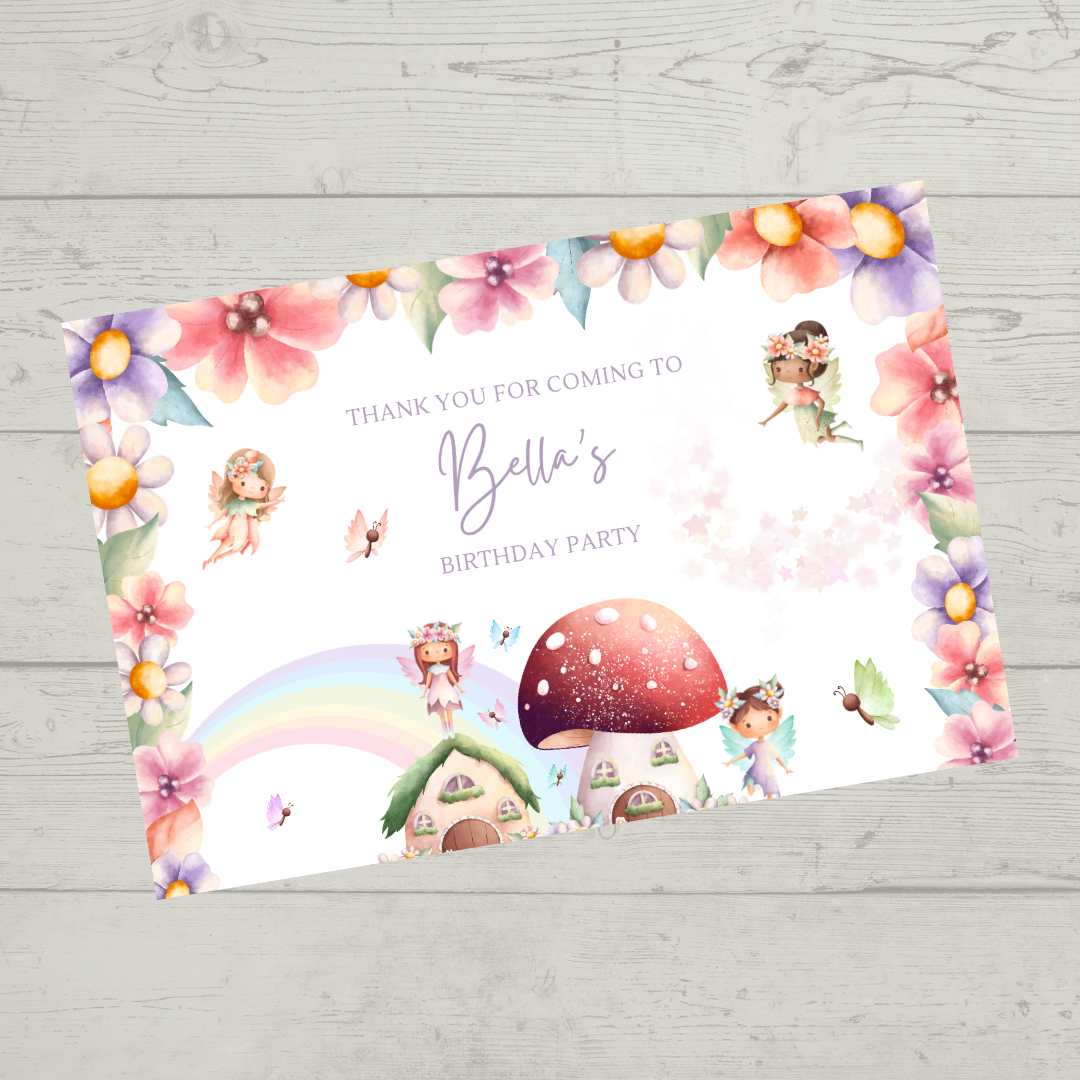 Rectangle Stickers | Fairy Party Stickers | Party Bag Stickers - Dinky Designs