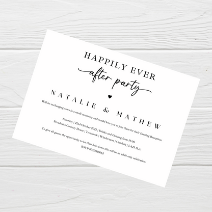 Wedding Invitations | A6 Invites | Happily Ever After Party Wedding Invitations | Wedding Party Invitations