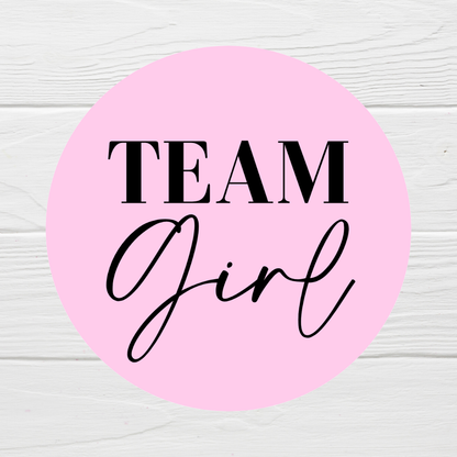 Baby Shower Stickers | Pink Team Girl - Blue Team Boy Party Stickers | Baby Shower Labels