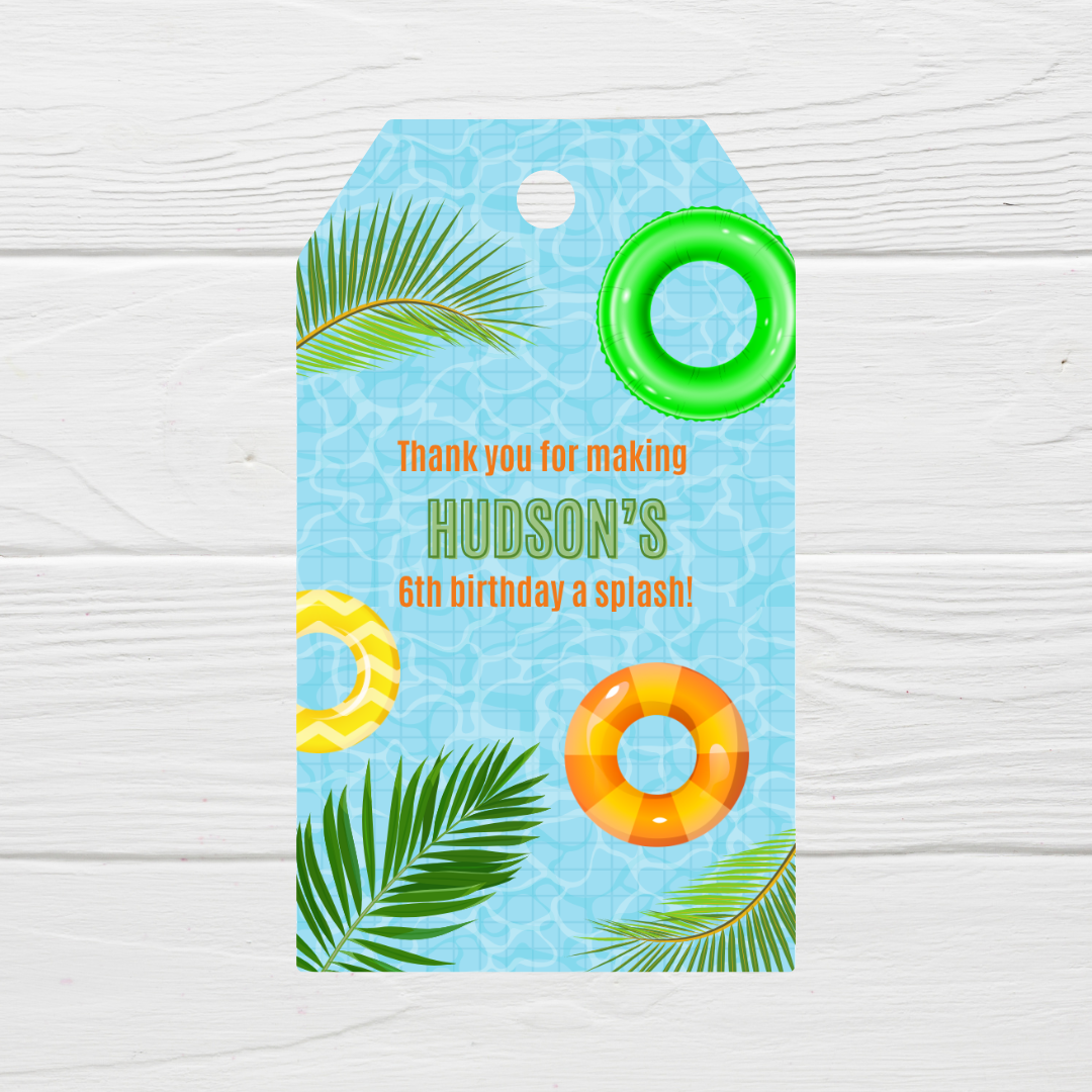 Gift Tags | Water Pool Party Gift Tags | Party Tags | Party Gift Tags | Water Pool Party Theme (Copy)
