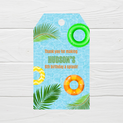 Gift Tags | Water Pool Party Gift Tags | Party Tags | Party Gift Tags | Water Pool Party Theme (Copy)