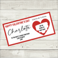 Red Surprise Valentine Ticket Print | Personalised Valentine Ticket | Valentine Scratch Reveal | Gift Idea, Design 3