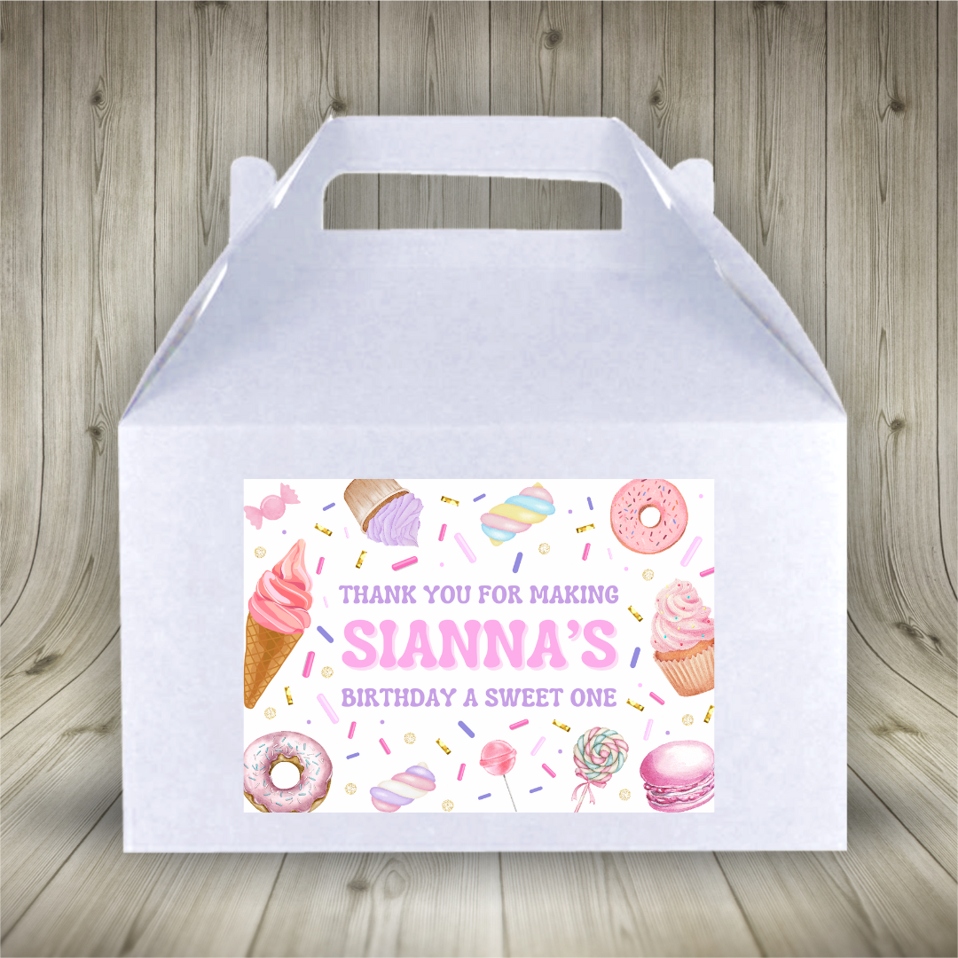 Rectangle Stickers | Sweet Candy Party Stickers | Party Bag Stickers