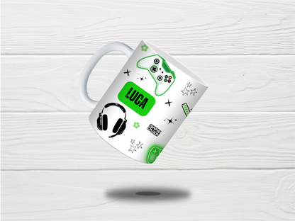 Gaming Mug | Green Gaming Mug | Personalised Gamer Mug | Gift Idea