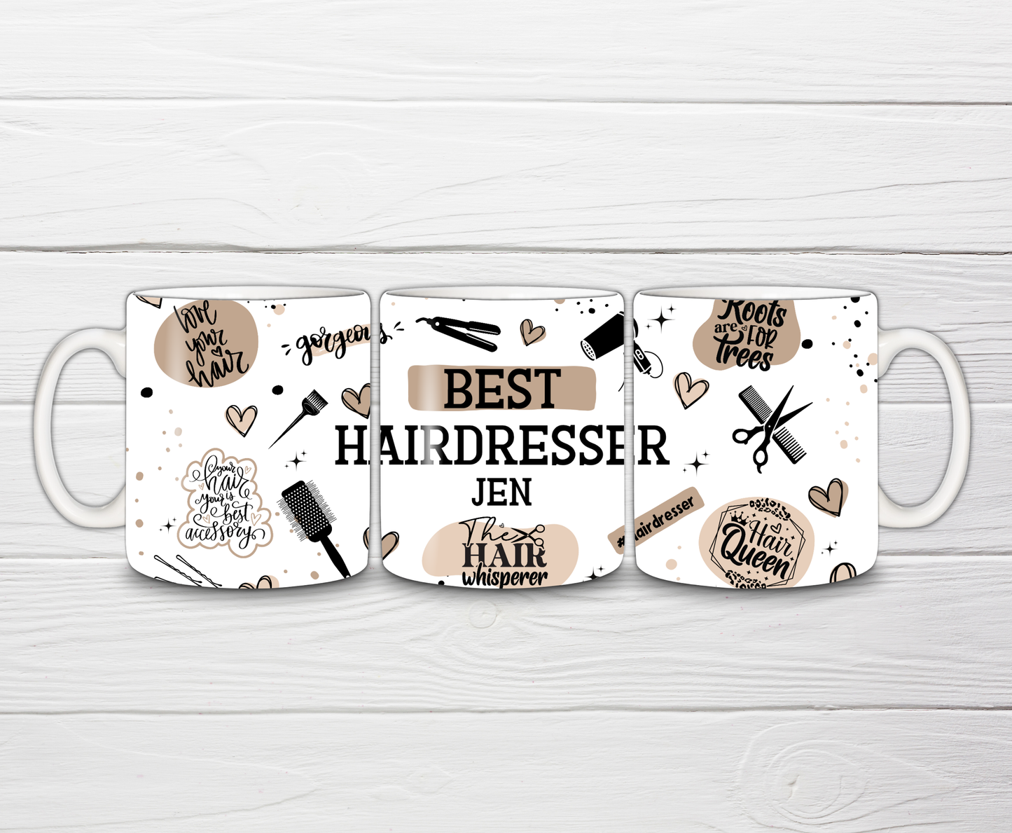 Personalised Hairdresser Mug | Beige Best Hairdresser Quote Mug | Gift Idea