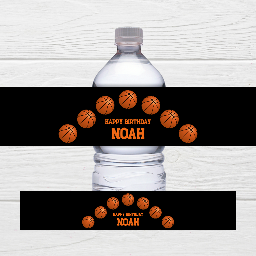 Juice Bottle Labels | Basketball Theme Labels | Water Bottle Stickers | Basketball Party | Party Stickers (Design 3)