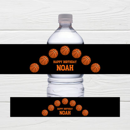 Juice Bottle Labels | Basketball Theme Labels | Water Bottle Stickers | Basketball Party | Party Stickers (Design 3)