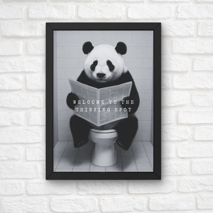 Bathroom Print | Welcome To The Thinking Spot | Panda Print | Bathroom Decor - Dinky Designs