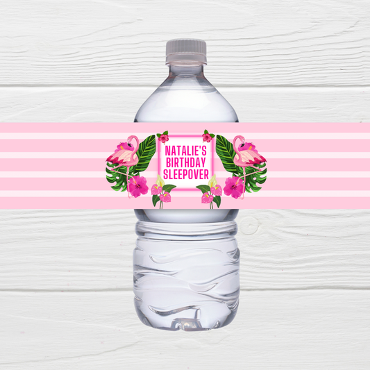 Juice Bottle Labels | Flamingo Theme Labels | Water Bottle Stickers | Flamingo Party | Party Stickers - Dinky Designs
