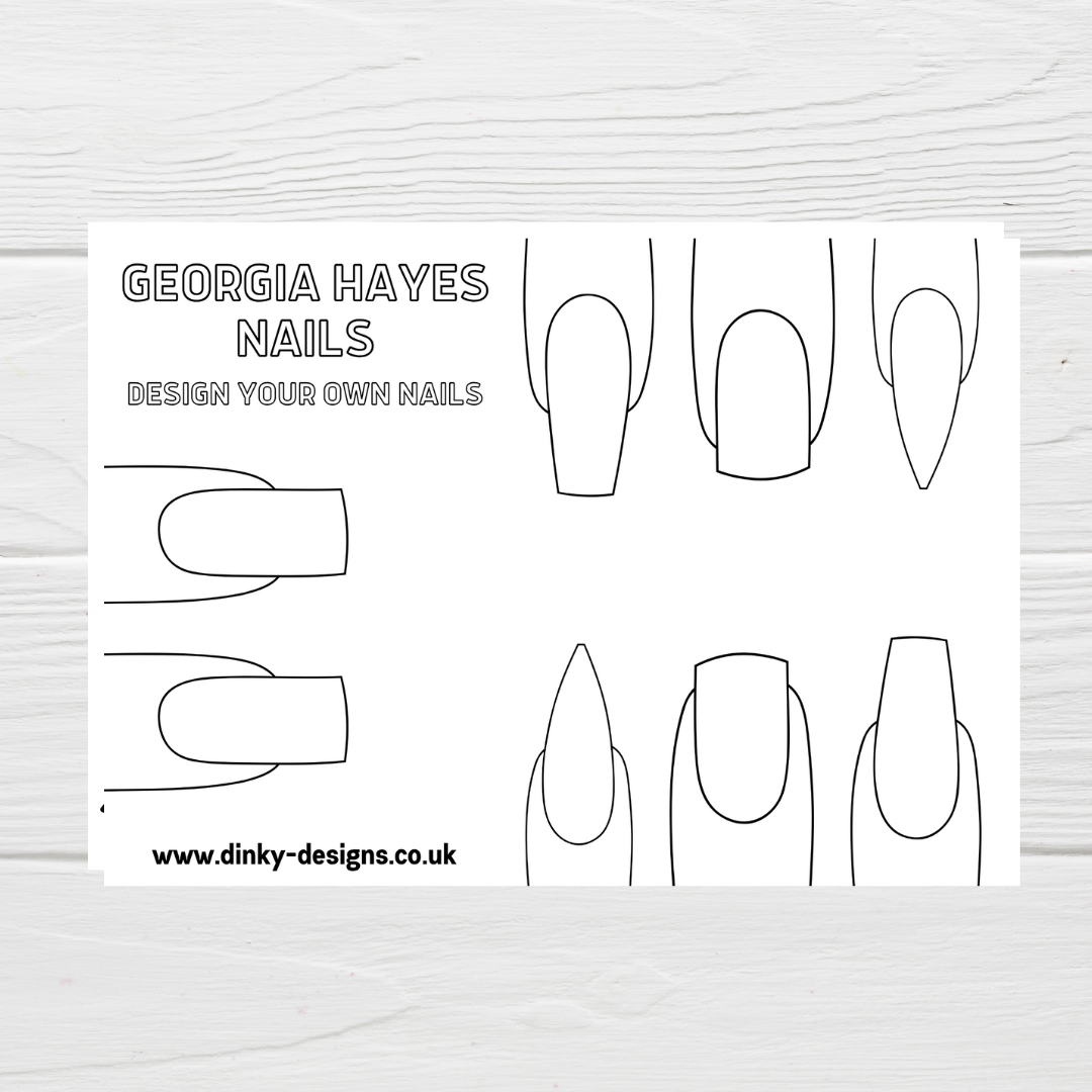 A4 Colouring Activity Sheets | Personalised Nail Design Activity Sheets | Nail Salon Placemats - Dinky Designs