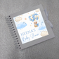 STICKER ONLY - Personalised Blue Teddy Bear Hot Air Balloon Scrapbook Sticker | Baby Shower, Birthday Scrapbook Label | Personalised Memories Gift