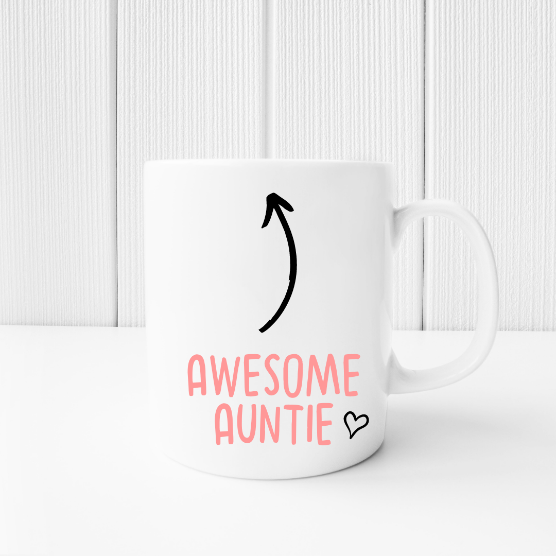 Family Mug | Awesome Auntie | Auntie Quote Design | Mug Gift