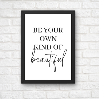Quote Print | Be Your Own Kind Of Beautiful | Makeup Room Print | Positive Print