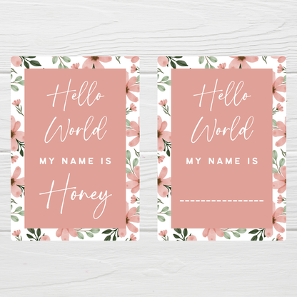 Milestone Cards | A6 Baby Milestone Cards | Pink Floral Theme | New Baby Gift Idea