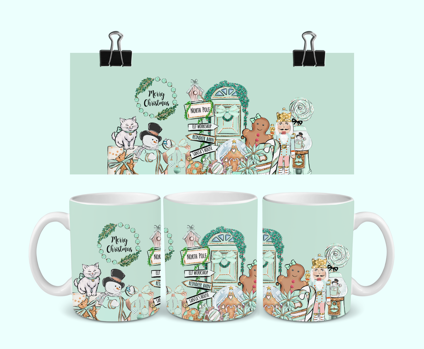 SALE - Mint Green Christmas Mug | Merry Christmas Mug | Gift Idea