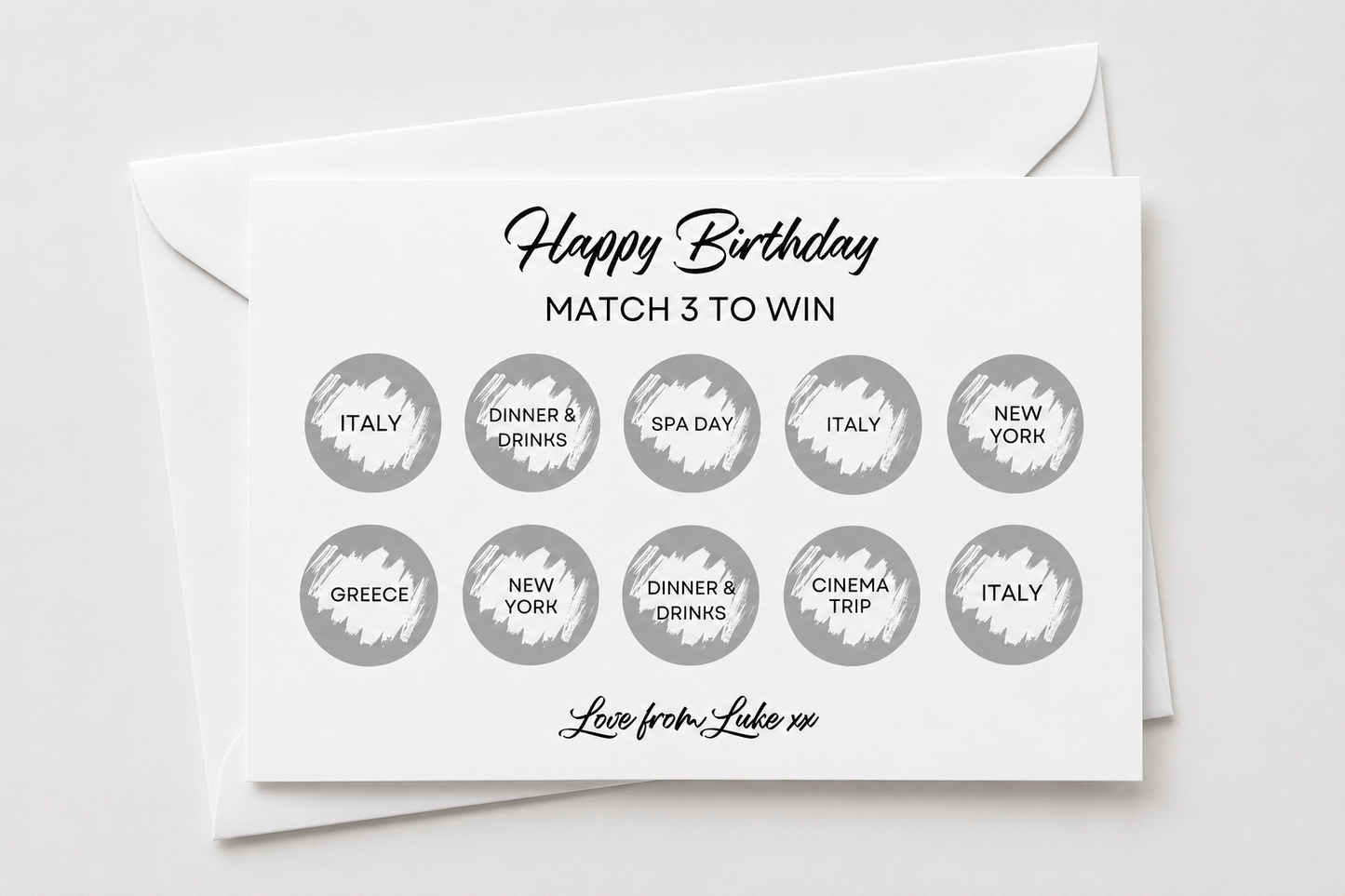 Birthday Surprise Match 3 Ticket Print | Personalised Birthday Ticket | Birthday Fun Scratch Reveal | Gift Idea