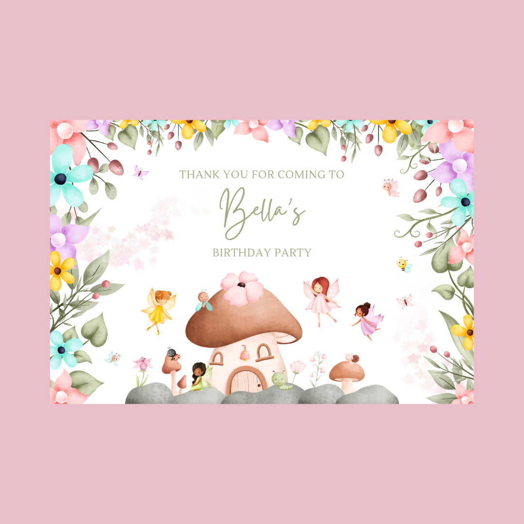 Rectangle Stickers | Fairy Party Stickers | Party Bag Stickers - Dinky Designs