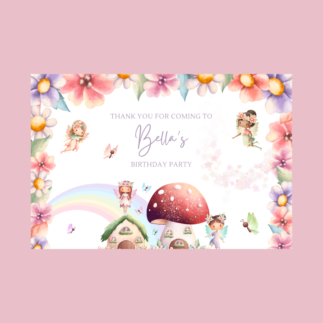 Rectangle Stickers | Fairy Party Stickers | Party Bag Stickers - Dinky Designs