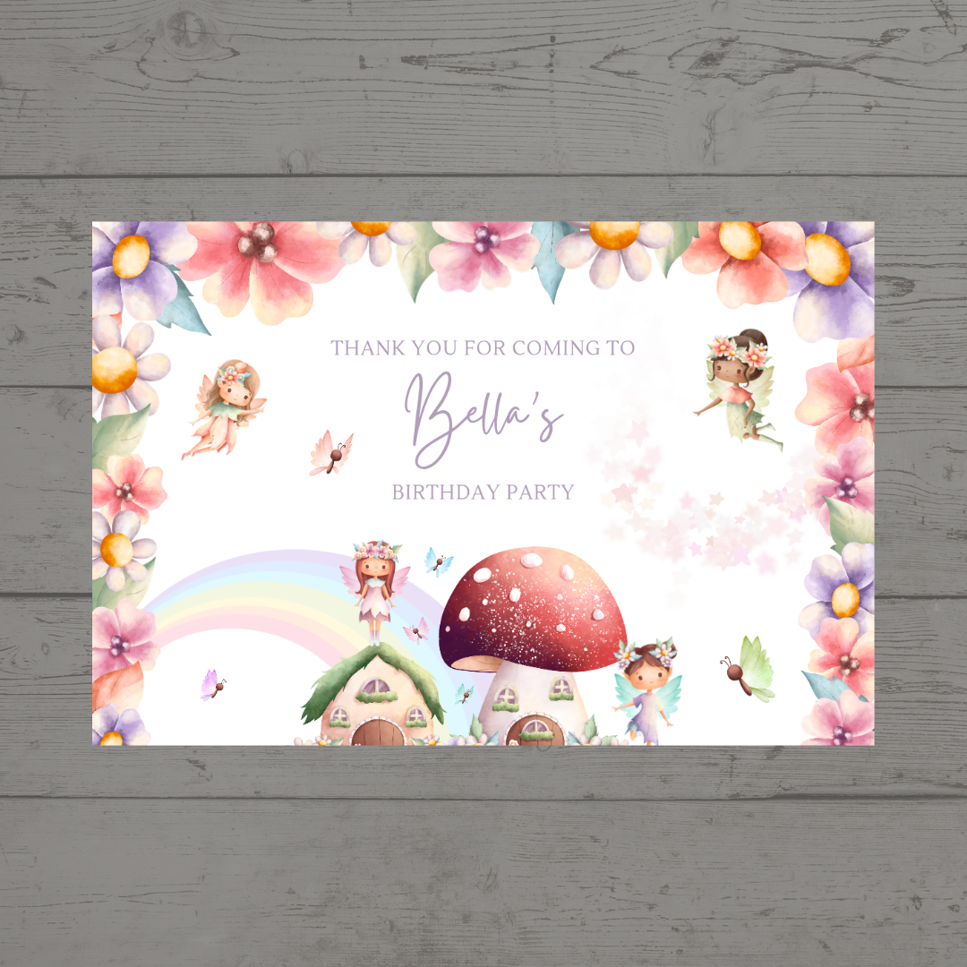 Rectangle Stickers | Fairy Party Stickers | Party Bag Stickers - Dinky Designs