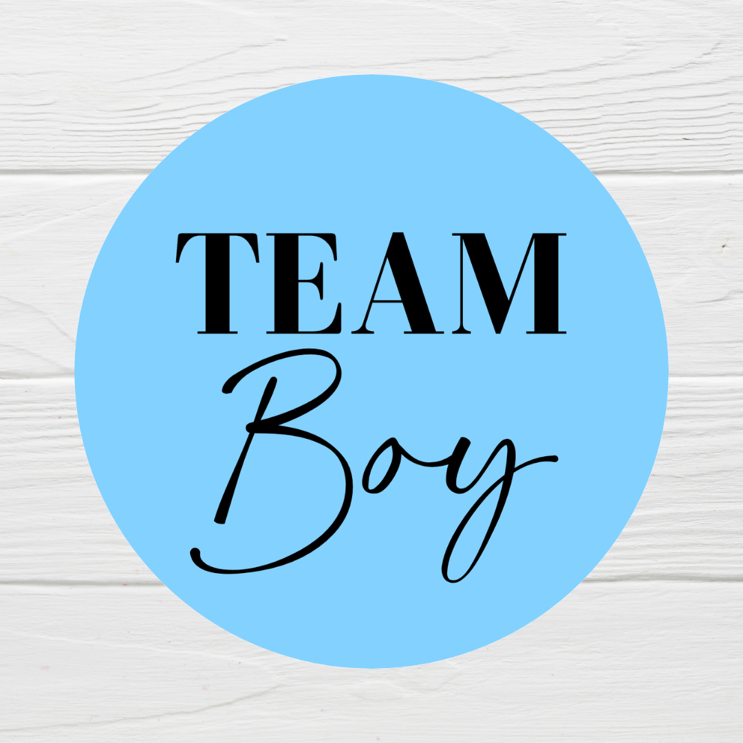 Baby Shower Stickers | Pink Team Girl - Blue Team Boy Party Stickers | Baby Shower Labels