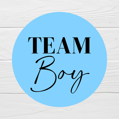 Baby Shower Stickers | Pink Team Girl - Blue Team Boy Party Stickers | Baby Shower Labels