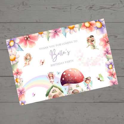 Rectangle Stickers | Fairy Party Stickers | Party Bag Stickers - Dinky Designs