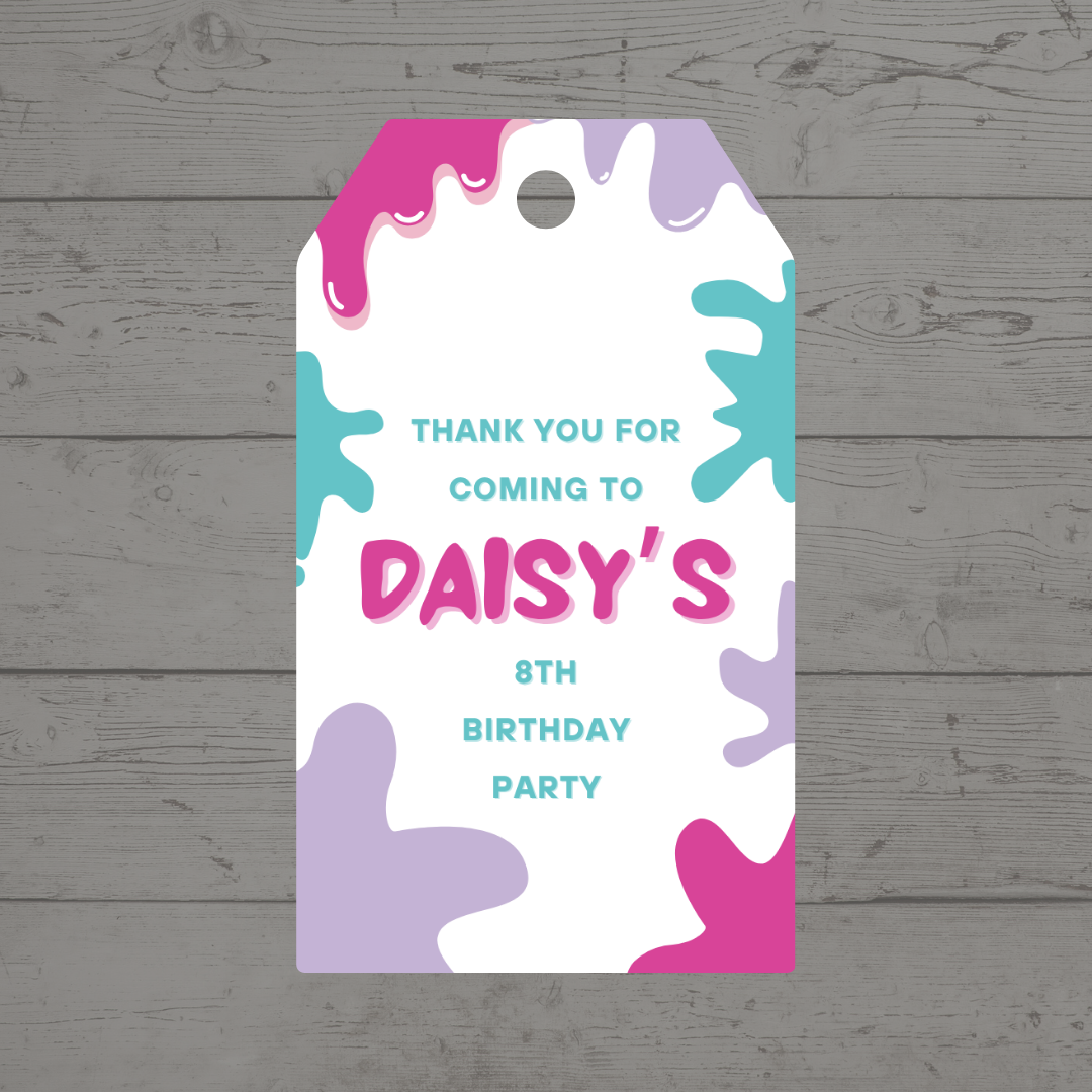 Gift Tags | Pink Slime Gift Tags | Party Tags | Party Gift Tags | Pink Slime Party Theme