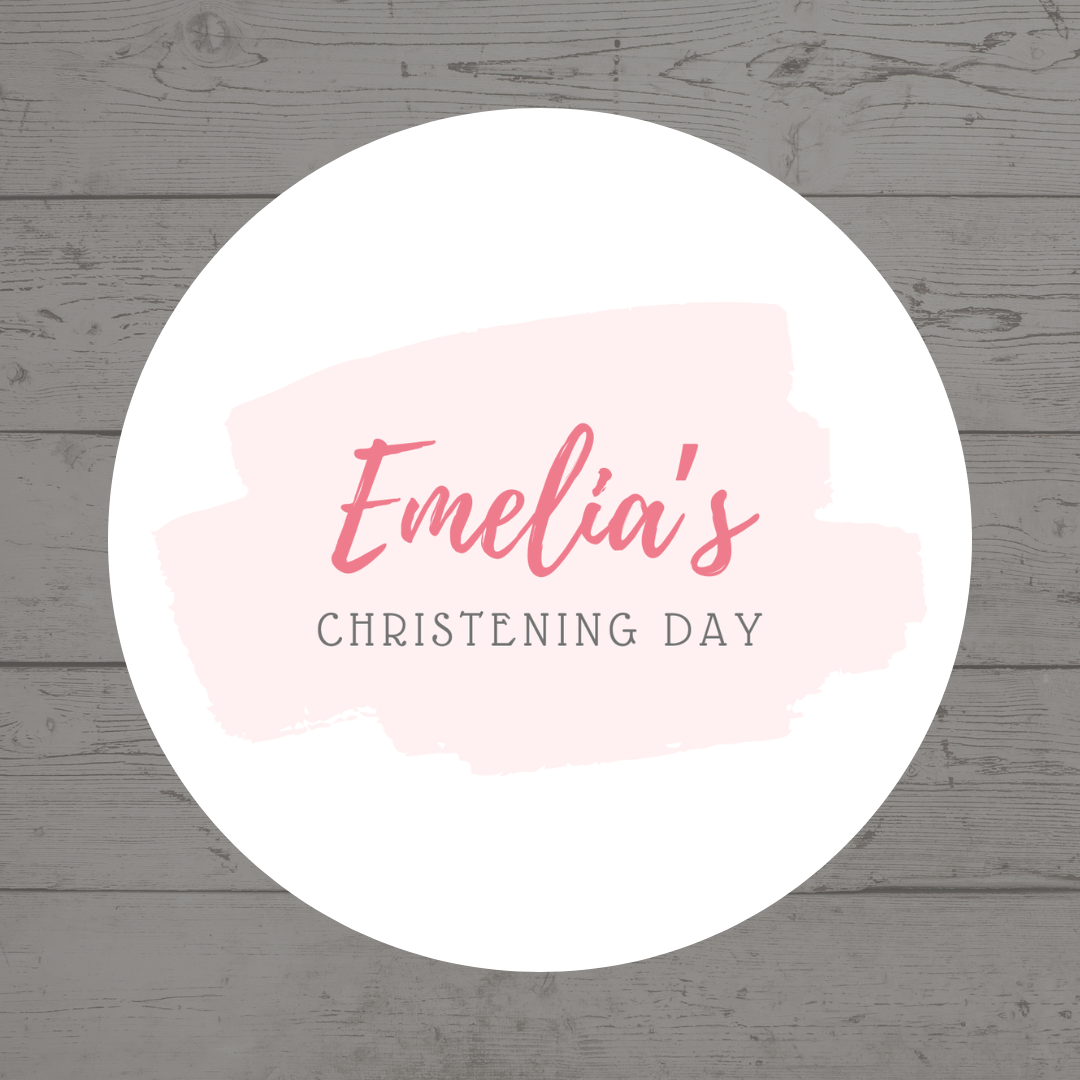 Personalised Christening Stickers | Personalised Stickers | Party Favours | Christening Party Favour Stickers - Dinky Designs