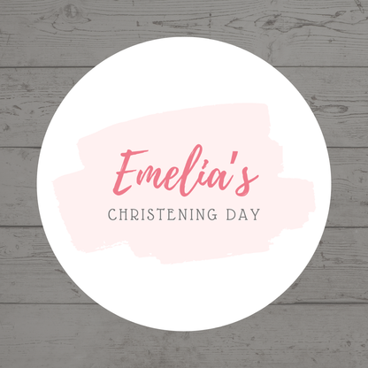 Personalised Christening Stickers | Personalised Stickers | Party Favours | Christening Party Favour Stickers - Dinky Designs