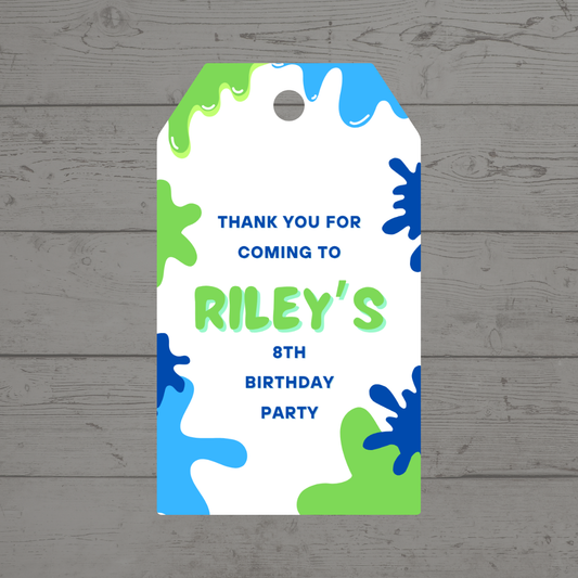 Gift Tags | Blue Slime Gift Tags | Party Tags | Party Gift Tags | Blue Slime Party Theme
