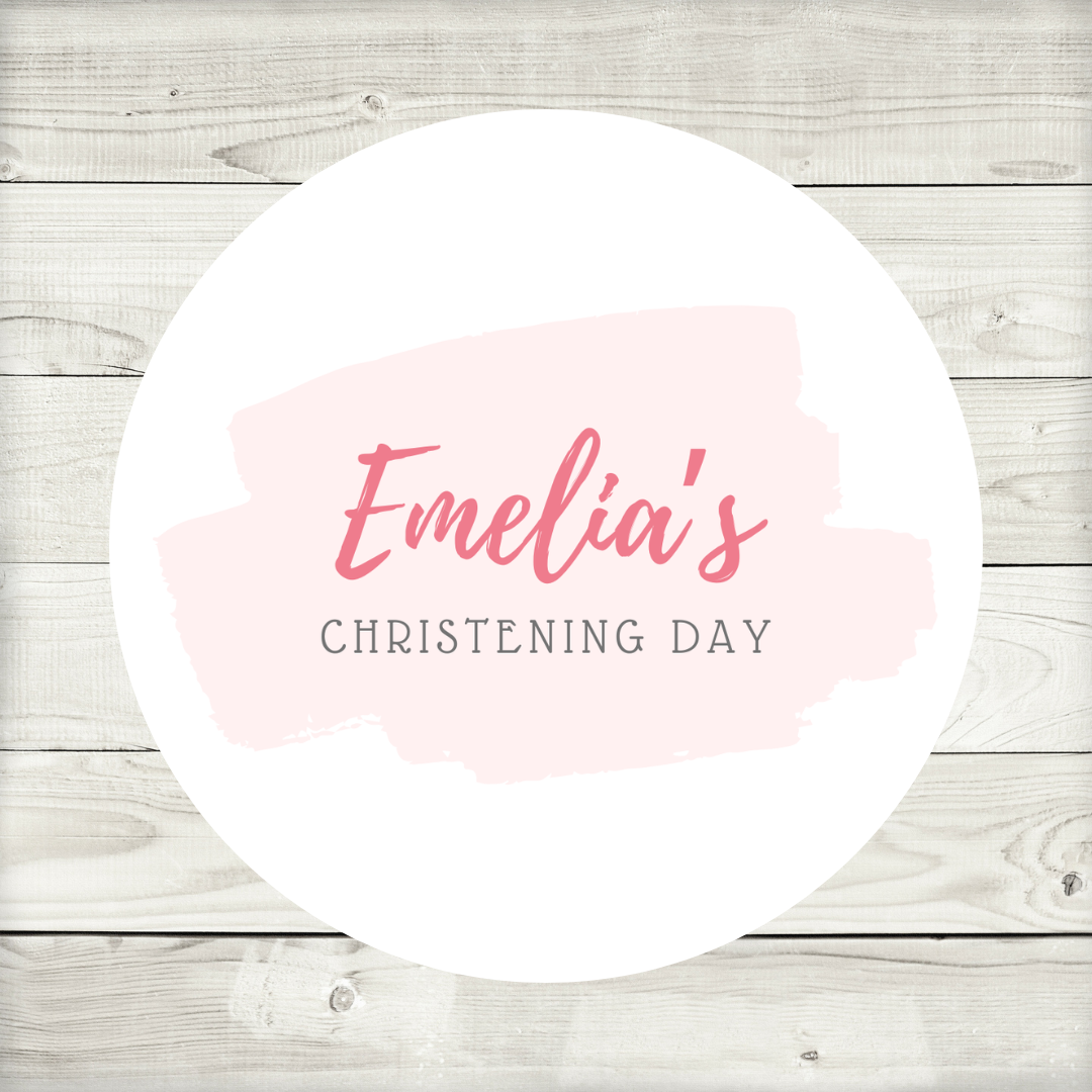 Personalised Christening Stickers | Personalised Stickers | Party Favours | Christening Party Favour Stickers - Dinky Designs