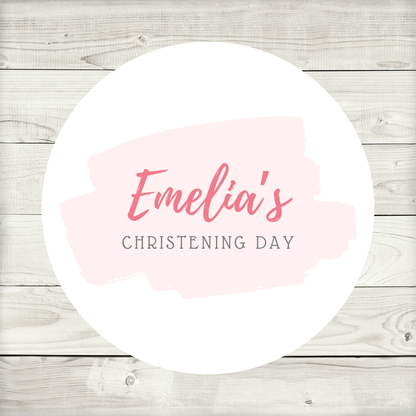 Personalised Christening Stickers | Personalised Stickers | Party Favours | Christening Party Favour Stickers - Dinky Designs