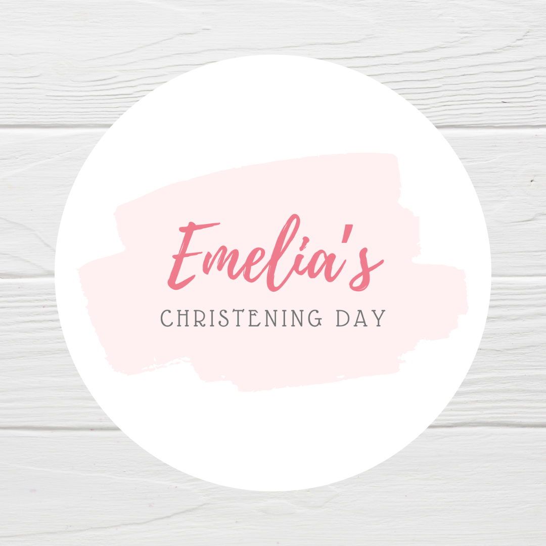 Personalised Christening Stickers | Personalised Stickers | Party Favours | Christening Party Favour Stickers - Dinky Designs