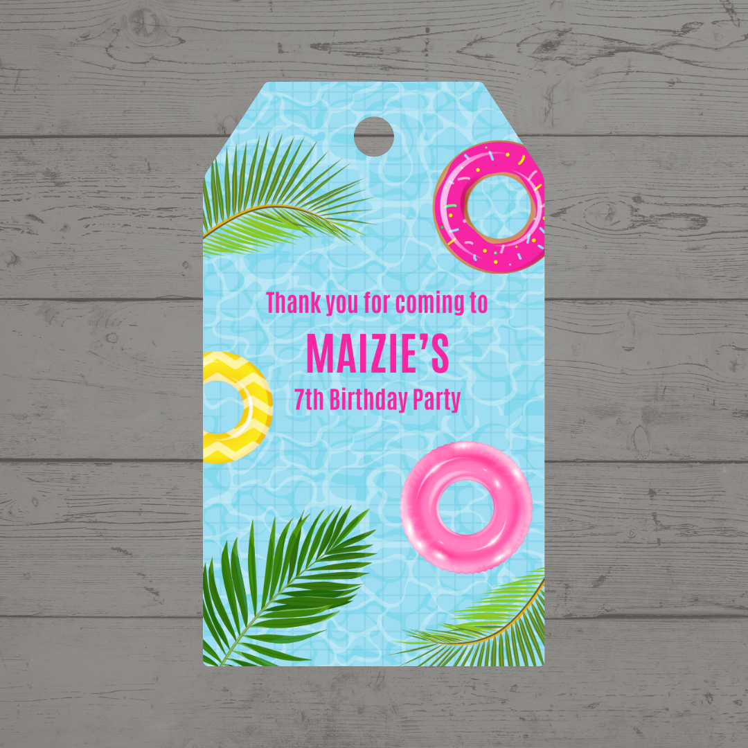 Gift Tags | Water Pool Party Gift Tags | Party Tags | Party Gift Tags | Water Pool Party Theme